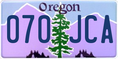 OR license plate 070JCA