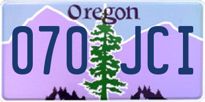 OR license plate 070JCI