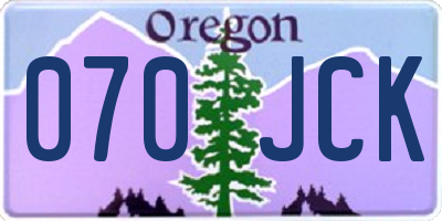 OR license plate 070JCK
