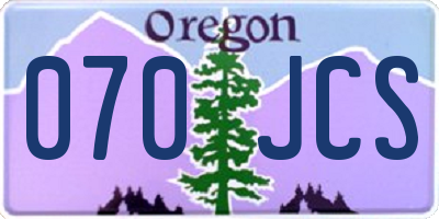 OR license plate 070JCS