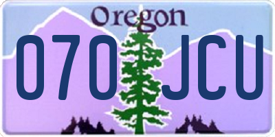 OR license plate 070JCU