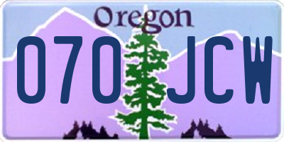 OR license plate 070JCW