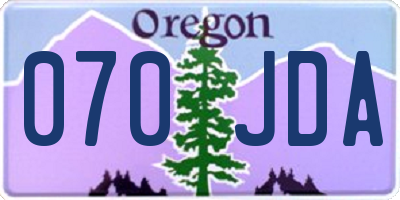 OR license plate 070JDA