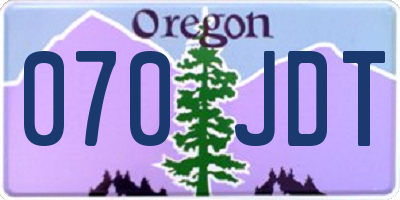 OR license plate 070JDT