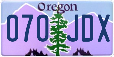 OR license plate 070JDX