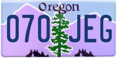 OR license plate 070JEG