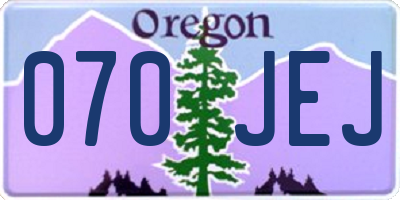 OR license plate 070JEJ