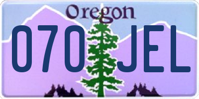 OR license plate 070JEL