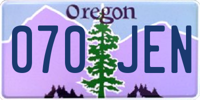 OR license plate 070JEN