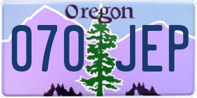 OR license plate 070JEP