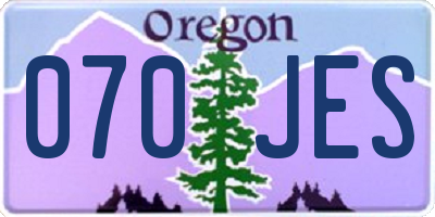 OR license plate 070JES
