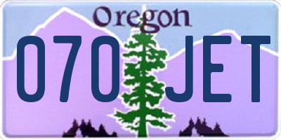 OR license plate 070JET
