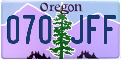 OR license plate 070JFF
