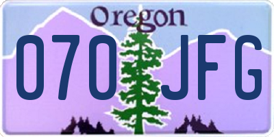 OR license plate 070JFG