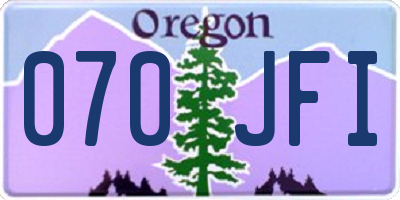 OR license plate 070JFI