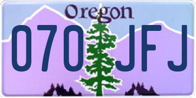 OR license plate 070JFJ