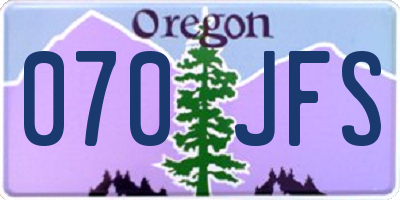 OR license plate 070JFS