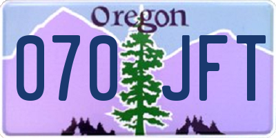 OR license plate 070JFT