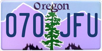 OR license plate 070JFU