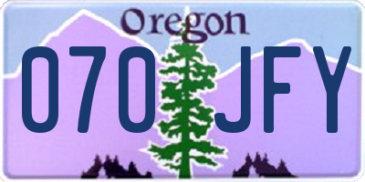 OR license plate 070JFY