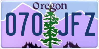 OR license plate 070JFZ