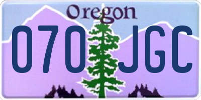 OR license plate 070JGC
