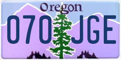 OR license plate 070JGE