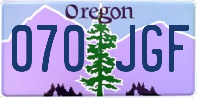 OR license plate 070JGF