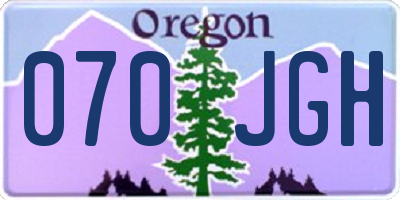 OR license plate 070JGH