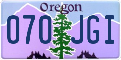 OR license plate 070JGI