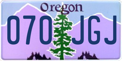 OR license plate 070JGJ