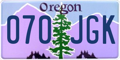 OR license plate 070JGK