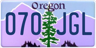 OR license plate 070JGL