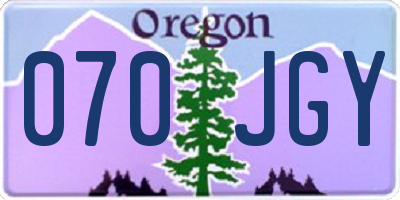 OR license plate 070JGY