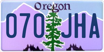 OR license plate 070JHA