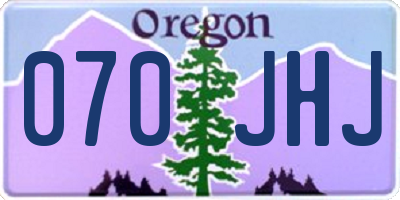 OR license plate 070JHJ