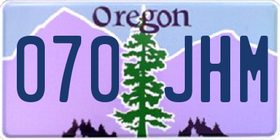 OR license plate 070JHM