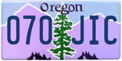 OR license plate 070JIC