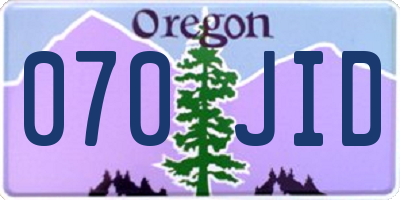 OR license plate 070JID