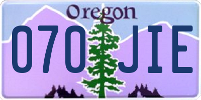 OR license plate 070JIE