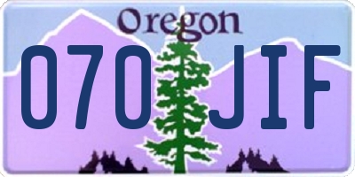 OR license plate 070JIF