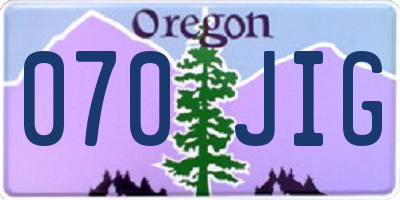 OR license plate 070JIG