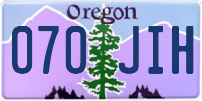 OR license plate 070JIH