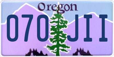 OR license plate 070JII