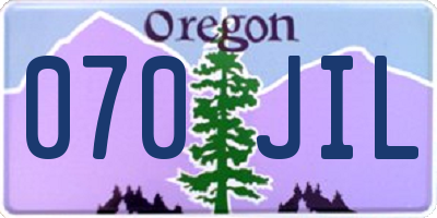 OR license plate 070JIL