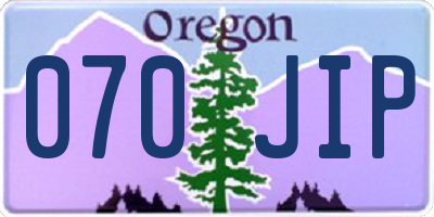 OR license plate 070JIP
