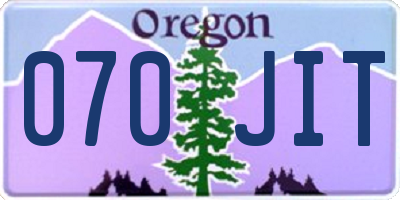 OR license plate 070JIT