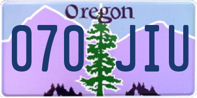 OR license plate 070JIU