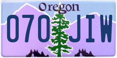 OR license plate 070JIW