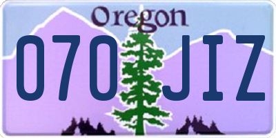 OR license plate 070JIZ